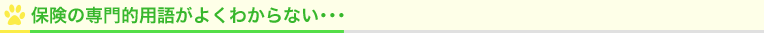 保険の専門的用語がよくわからない･･･